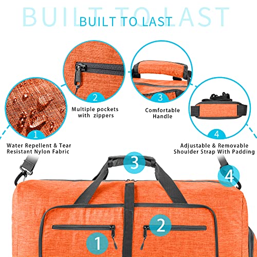 Image of Vomgomfom 65L /85L /115L Foldable Travel Duffle Bag with Shoe Compartment