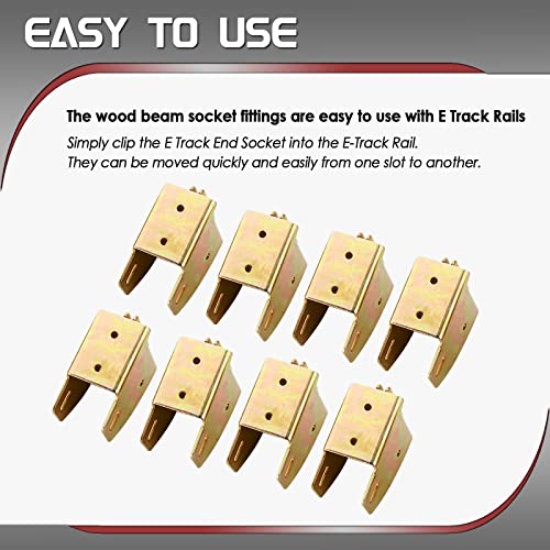 Atptool E Track Wood Beam Socket Fittings,E Track Beam Socket,E-Track Accessories Wood Beam Brackets,Cargo Storage Lumber Bracket For Cargo Control, Shelf Brackets,Cargo Trailer (8) #TOP4