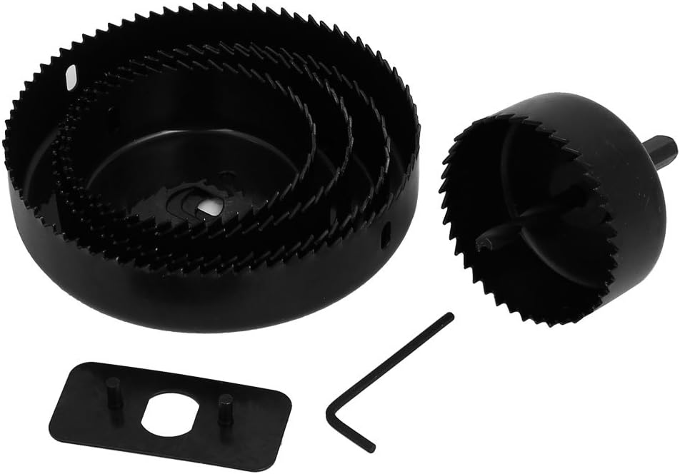 Woodworking Triangle Drill Bits Shank Hole Saw Tool Set Black 8 Countersink Drill Bits in 1