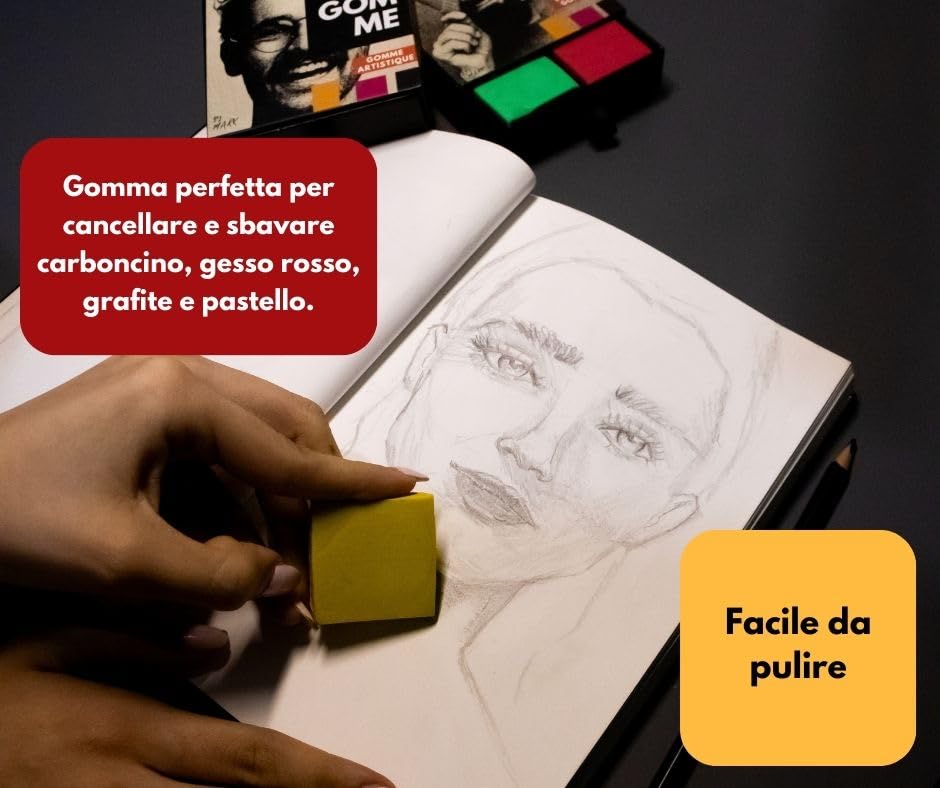 Gomma Pane Mont Marte - 2 Pezzi, Per Cancellare Grafite, Carboncino E Pastelli - Foto 11