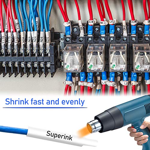 USUPERINK 10 Pack 9mm White Industrial Heat Shrink Tube Compatible for DYMO 18053 3/8" Black on White Label Tape for Cables Use with Rhino 3000 4200 5200 5000 6000 Industrial Label Maker by USUPERINK - Image 4