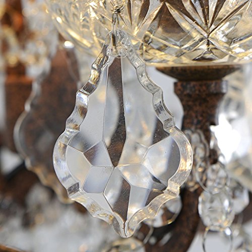 Lustre cage à oiseaux en cristal E14 à 6 têtes - Luminaire rétro 52cm