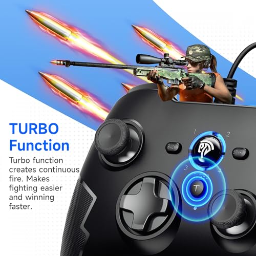 Easysmx ESM-9100-BLACK Wired Gaming Controller,Pc Game Controller Joystick thumb #3