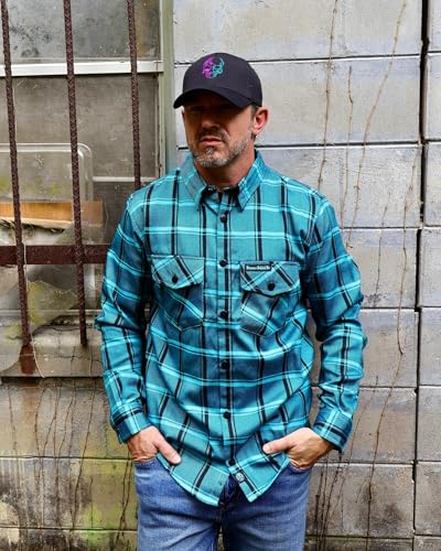 The Survivor Teal Flannel (Hidden Snap Collars)2