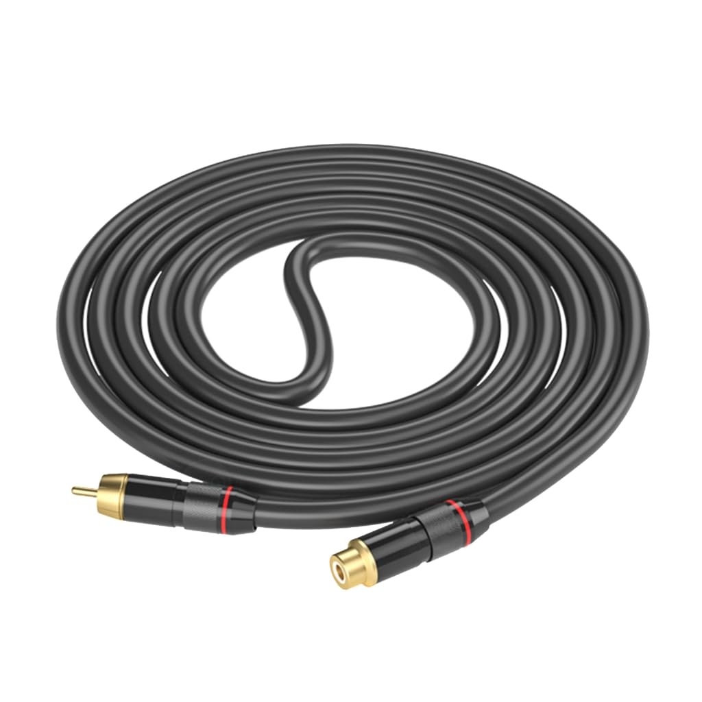 Sound Extension Cable High Durability Sound Cord for Subwoofer Amplifiers HiFi Systems with Gold Plate Connectors