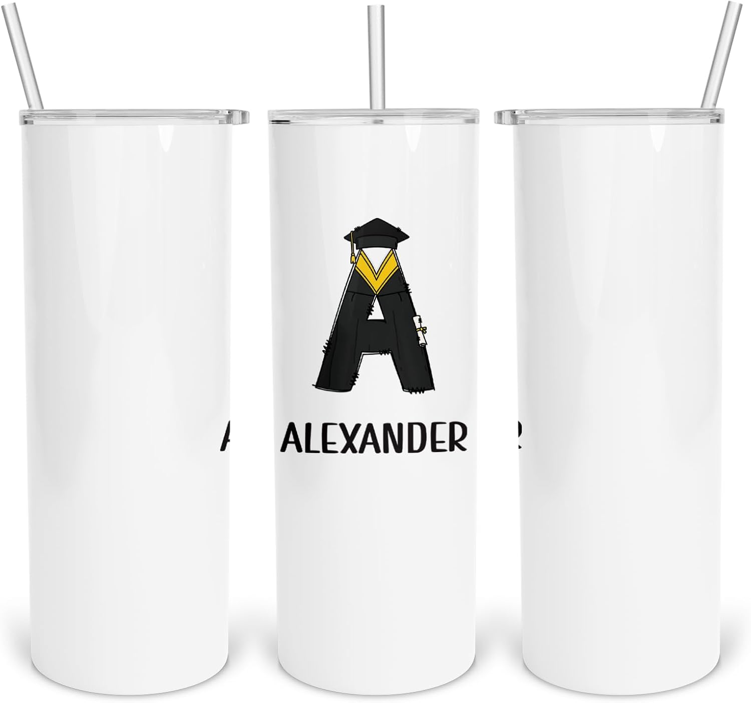 Graduating Skinny 20oz Gift for College Student, 2024 Graduating Class Full Color Sublimation Cup, Senior Graduation Gift, Monogrammed Grad Mug Stainless Steel Gift for Her, Uni, Vacuum Insulated Cup