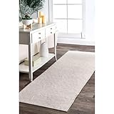 nuLOOM Lorretta Geometric Cotton Runner Rug, 2' 6' x 6', Taupe, Rectangular, 0.2' Thick