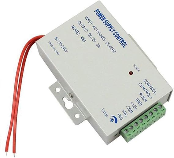 K80 12V 3A Power Supply Control for Video Door Phone System & Video Intercom Input AC 110-240V Support NO/NC Electric Door Lock and Exit Button Video Doorbell Power Supply