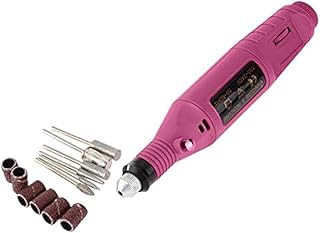 آلة حفر الأظافر الكهربائية على شكل قلم ، أداة تلميع ملف مانيكير صالون الفن + 6 بت وردي