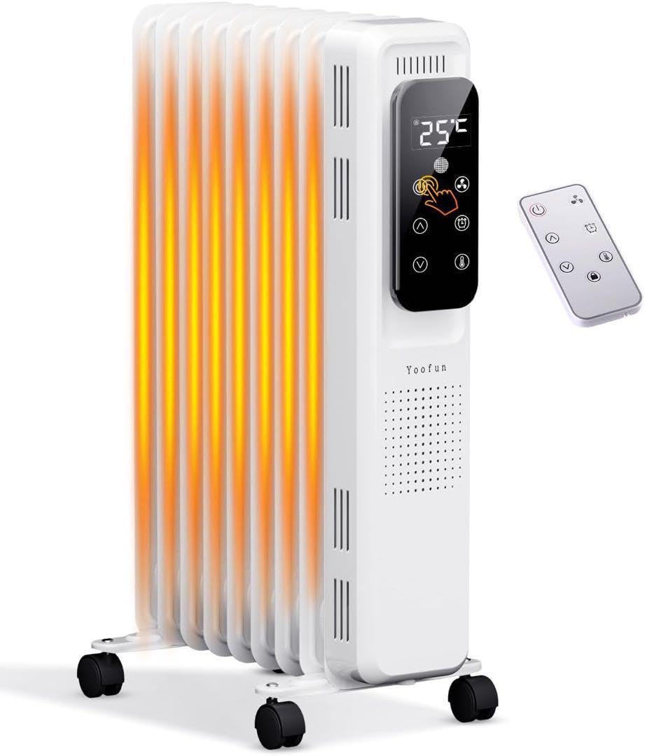 Amazon | オイルヒーター 8畳 タッチパネル 9枚フィン 暖房器具 冬