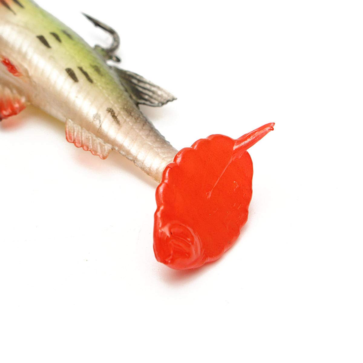 Cebos Artificiales 5pcs 8.5cm Flabby Silicona Minnow Bait Cabeza de Plomo Pesca Alare Aparejo abrupto Gancho Señuelos de Pesca