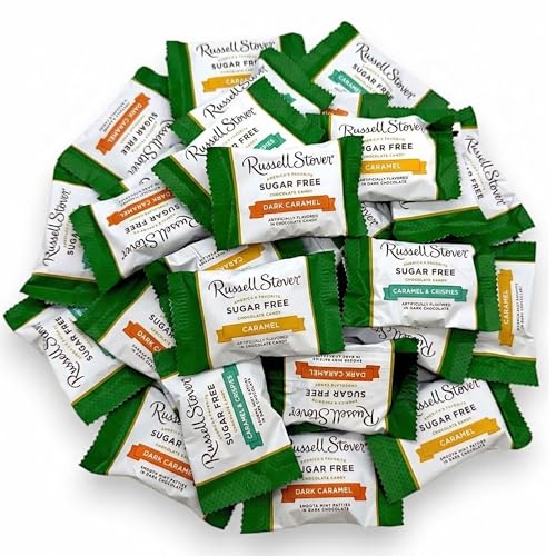 Image of Premium Sugar-Free Dark Chocolate Caramels 1 lb Assortment 32 Individually Wrapped Pieces Keto & Diabetic Friendly