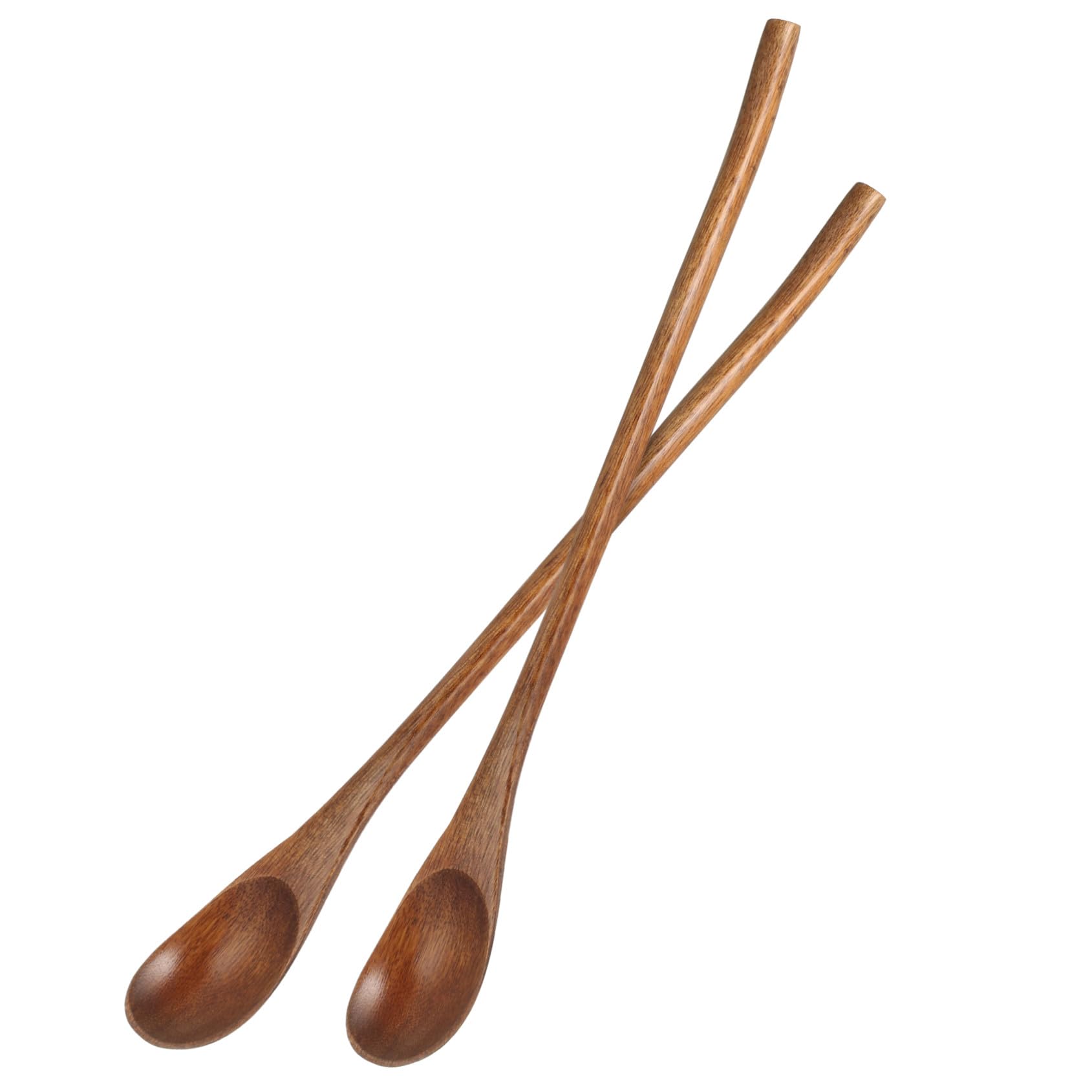 Cuchara de Café de Mango Largo de Madera Nanmu, Estilo Japonés, Pequeña, Natural, para Miel y Postres, Utensilio de Cocina Tradicional, Paquete de 2 Piezas