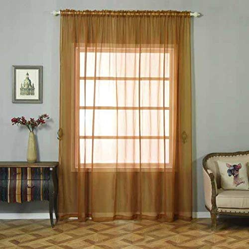Balsacircle 52 X 108-Inch Gold Sheer Organza Backdrop Window Drapes Curtains 2 Panels - Home Party Wedding Ceremony Decorations #TOP5