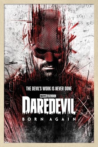 Trends International Marvel Daredevil: Born Again (2025) - Daredevil One Sheet Wall Poster, 22.4L x 14.7W, Blonde Framed Version