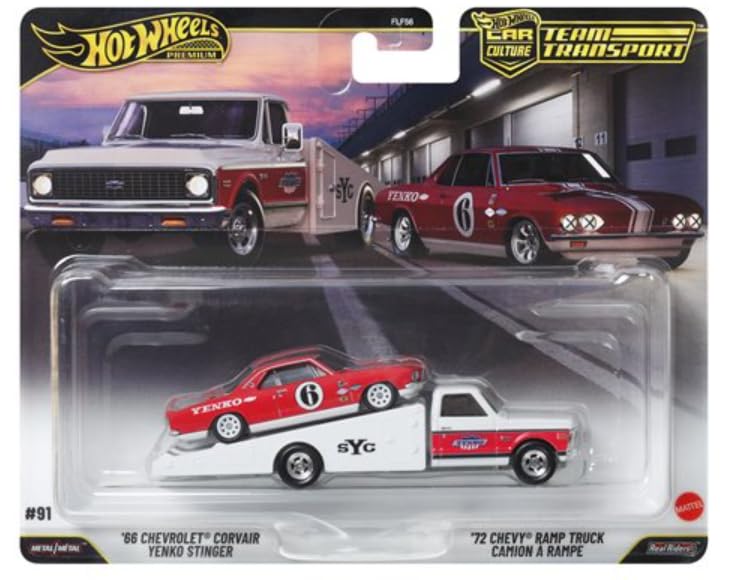 hot wheels team transport '66 chevrolet corvair & '72 chevy ramp truck