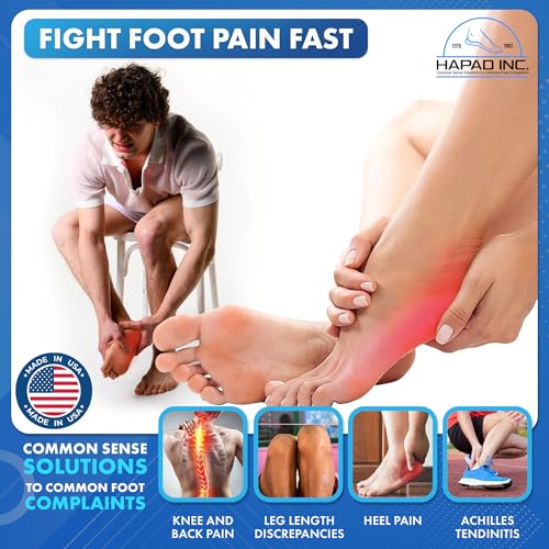 Image of HAPAD Heel Lifts for Women & Men, 7 /16 inch Height, 2 1 /2 inch Width (Pack of 1) - Supportive, Breathable Shoe Heel Inserts, Pads - Shoe Lifts for Uneven Legs, Length Discrepancy, Achilles Tendonitis, Heel