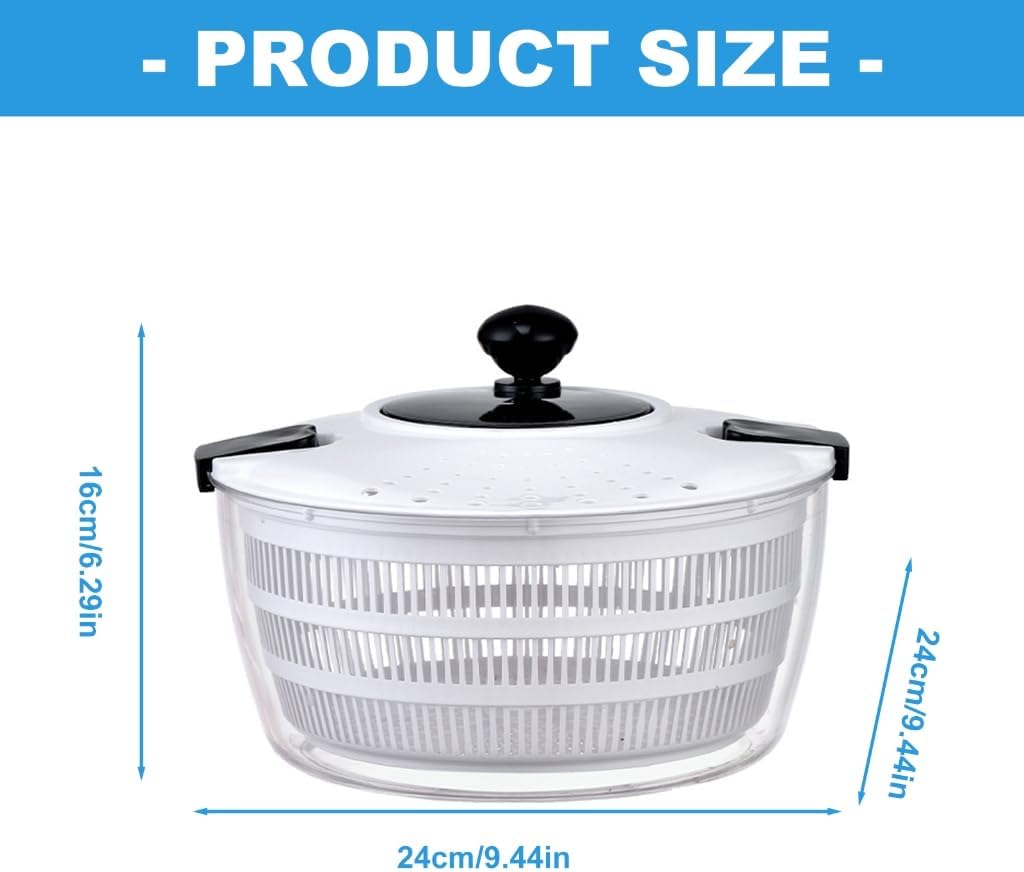 Large Capacity Hand Handle Salad Spinner For New Herbage ABS Substance Kitchen Device Easy Neat Plan