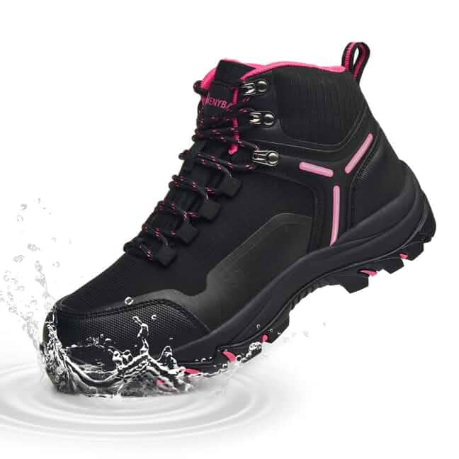 Women's Waterproof Wide Toe Box Hiking Boots Lightweight Non-Slip Sole with Ankle Support, Durable Comfort for Trekking, Trail Running and Outdoor Adventures