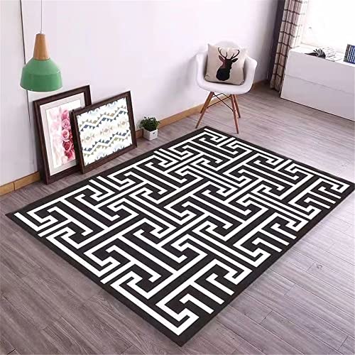 Tapis gris géométrique rétro de salon durable et résistant 200x250 - 2