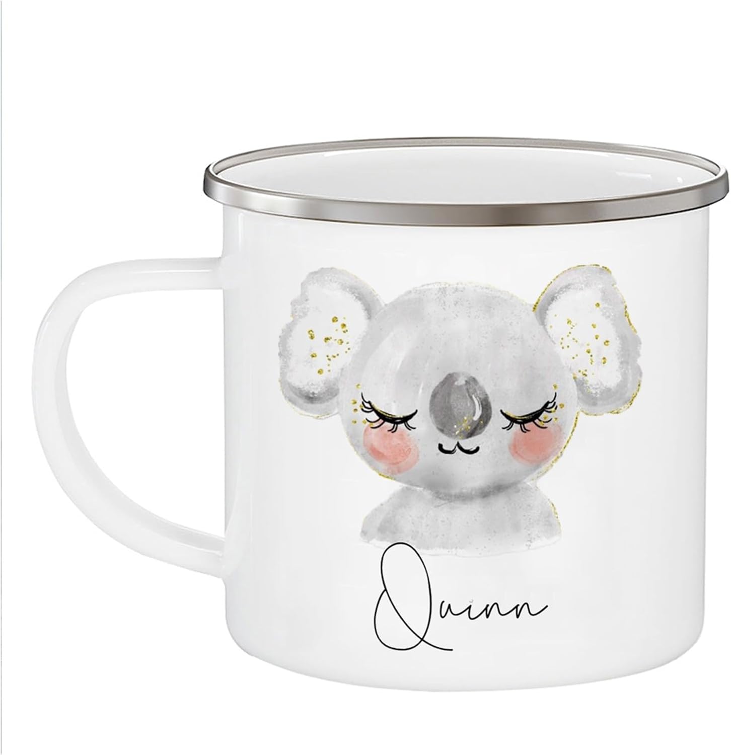Koala enamel camping mug, milk cup 12 ounce unbreakable mug