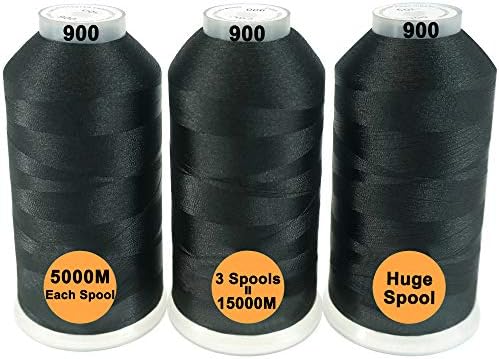 New brothread Set of 3 Different Gray Colors Polyester Machine Embroidery Thread Huge Spool 5000M for All Embroidery Machines