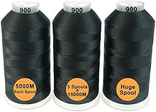 New brothread Set of 3 Different Gray Colors Polyester Machine Embroidery Thread Huge Spool 5000M for All Embroidery Machines
