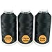 New brothreads -28 Options- Various Assorted Color Packs of Polyester Embroidery Machine Thread Huge Spool 5000M for All Embroidery Machines - 3xBLACK
