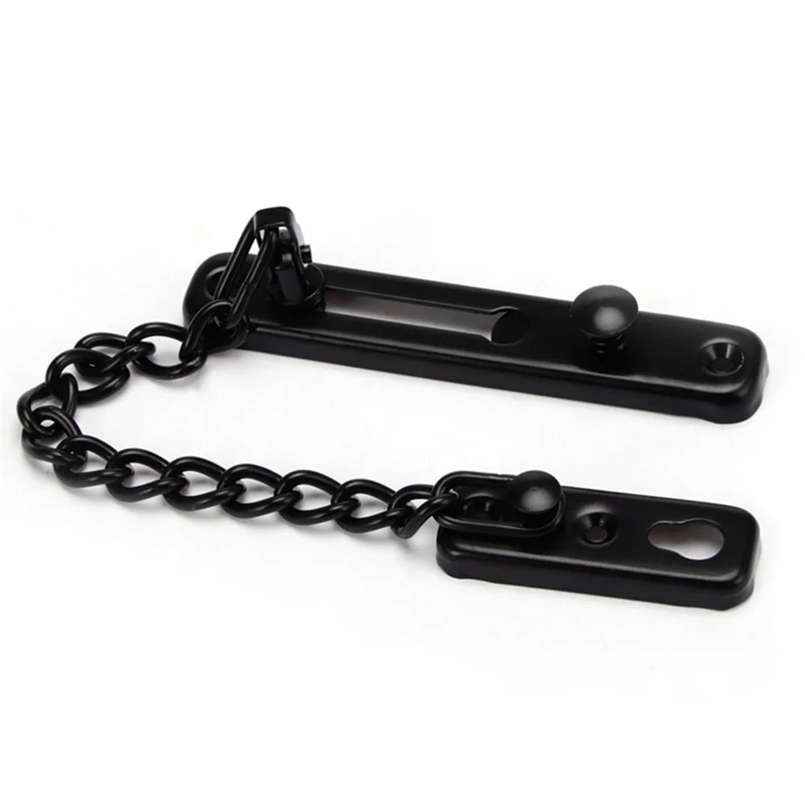 Tür Kettenschloss Türkettenschloss Edelstahl Sicherheitskettenschutz Feder Anti-Diebstahl-Presse Heavy Duty poliert Riegel Schraubenschutz Zubehör(Black)