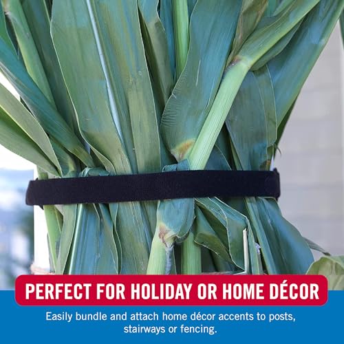 Image of VELCRO Brand Wide Straps 1 Inch Black | Heavy Duty | Indoor Outdoor Use | For Cord Organization | 30ft Roll, Pack of 12