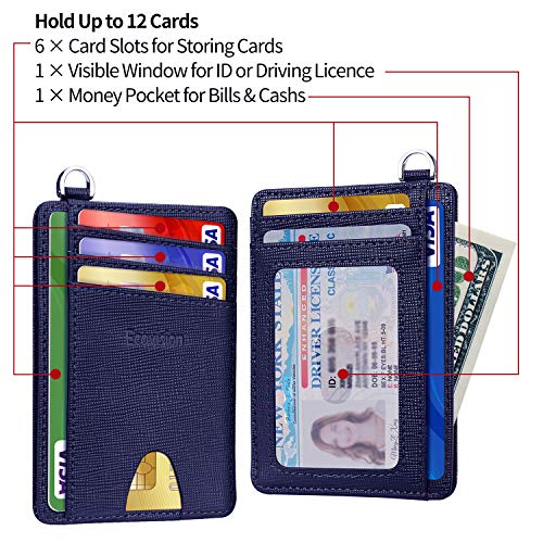 Image of Slim Minimalist Front Pocket Wallet, RFID Blocking Credit Card Holder Wallet with Detachable D-Shackle for Men Women