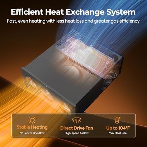 Image of FOGATTI Camper Furnace 25,000 BTU for Camper, Motorhome, RV Owners | Wind Pressure Sensor,Easy Installation for Camper, Motorhome & Travel Trailer,Cold Weather Camping,Winter RV Living