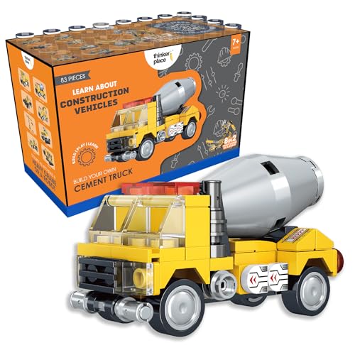 Image of STEM Construction Vehicle Building Blocks Set (83 Pcs) | DIY Cement Truck Toy for Kids 7+ Years (Boys & Girls) | Educational Engineering Toy | Creativity & Problem Solving