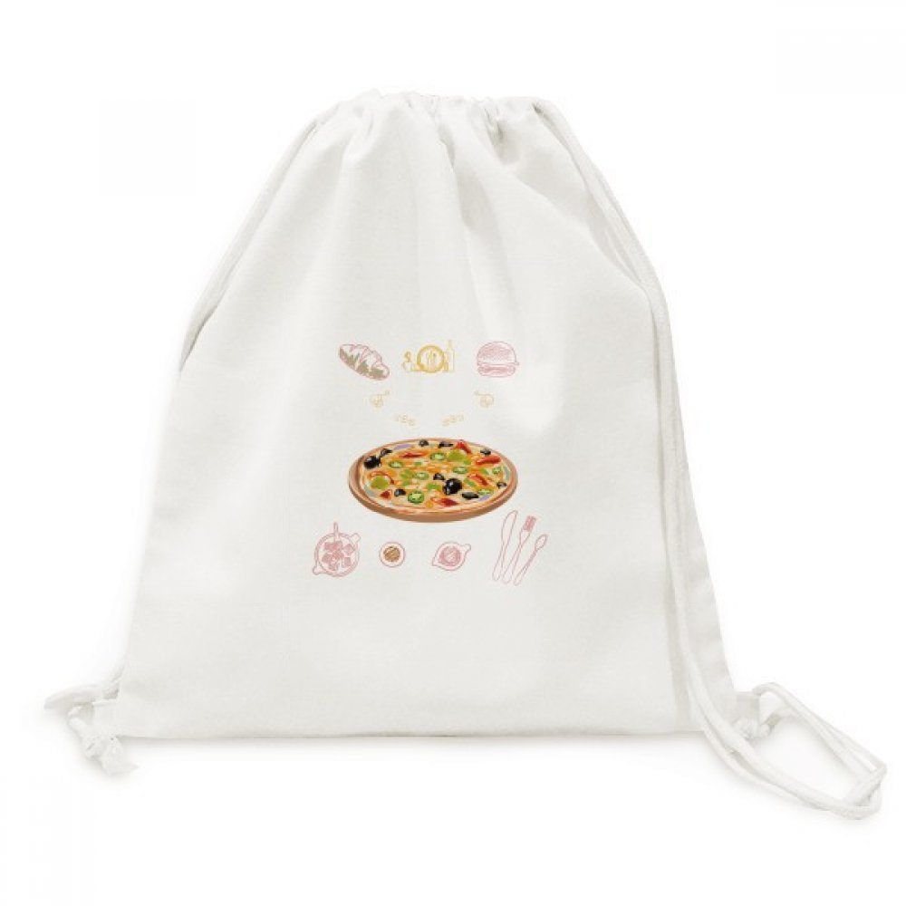 Sac à dos en toile pizza et tomates : la solution anti-écrasement à cordon de serrage