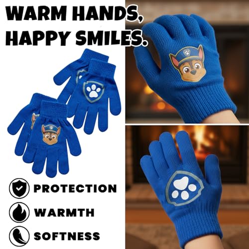 Image of Nickelodeon Boys Paw Patrol Winter Hat, 2 Pair Gloves or Mittens (Toddler /Little Boys)