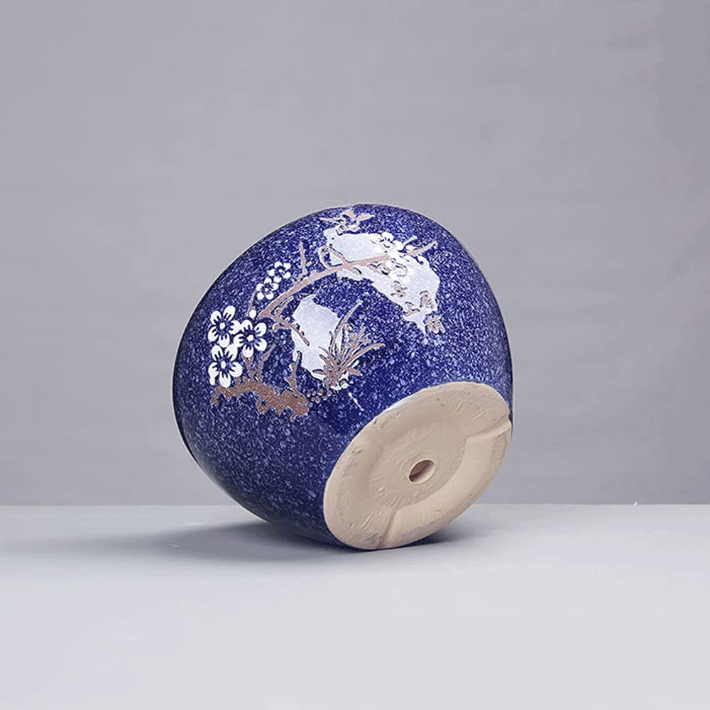 Okrągła doniczka ceramiczna Bardzo duże doniczki do wnętrz i na zewnątrz Dekoracja ogrodowa Doniczka niebieska Nadaje się do domowego biura