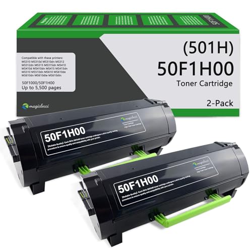 501H 50F1H00 Toner Cartridge High Yield (2-Pack) Compatible Replacement for Lexmark 50F1H00 Toner Cartridge Work with MS310dn MS410dn MS610dn MS312dn MS315dn MS415dn Printer 501H 50F1H00 Toner Cartridge High Yield (2-Pack) Compatible Replacement for Lexmark 50F1H00 Toner Cartridge Work with MS310dn MS410dn MS610dn MS312dn MS315dn MS415dn Printer