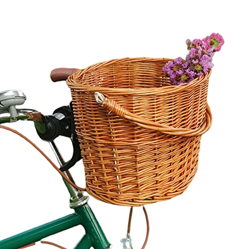 IB Laursen Panier Vélo En Osier Naturel - 30x28x50cm Pour Pique-Nique Et Courses