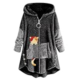 Sportbekleidung,Sweatshirts Damen Wrst Bhvr Hoodie Strickpulli Oversize BVB Pulli Stillpullover Smilodox Hoodie Statement Hoodie Damen(Dunkel Grau,XXL)