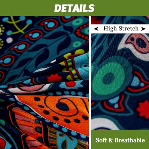 Image of FUANGUI Bar Stool Covers with Backs, 4 Pack Stretch Bar Stool Chair Covers, Knitted Jacquard Bar Stool Covers,Washable Bar Chair Covers Swivel Barstool Slipcovers,14