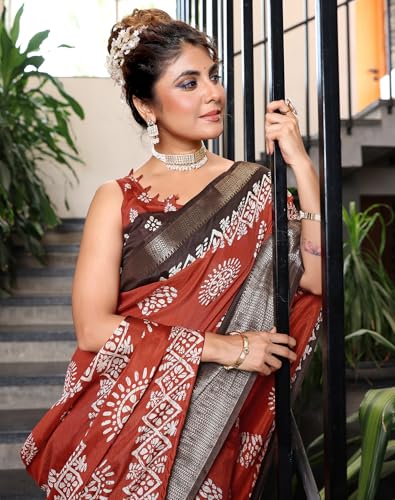 Image of Yashika Women's Dola jacquard Saree| Lightweight Digital Graphic Printed Saree for Women with Unstitched Blouse Piece