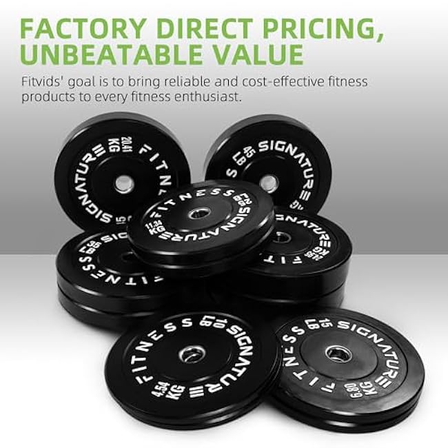 Olympic 2 Bumper Plates Set Including 160LB Weight Plates Set & 7FT Olympic Barbell Bar(205 Pounds Total), Multiple Packages