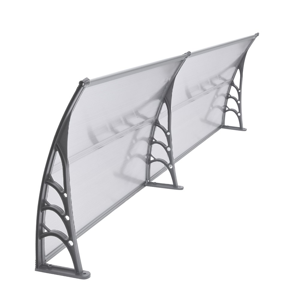 Window Treatments Door Canopy Awning Shelter Roof Front Back Porch Outdoor Shade Canopies (82X200CM, Grey)