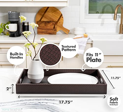 Home Redefined Beautiful Modern Elegant 18"X12" Rectangle Brown Snake Decorative Ottoman Coffee Table Dresser Living Room Kitchen Serving Tray With Handles For All Occasion's #TOP2