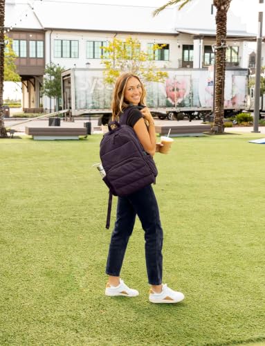 Image of Uselike Travel Backpack for Women, 15.6 Inch Laptop Backpack, Quilted College Bookbag, Cute Work Backpacks, Water Resistant (Dark Purple)
