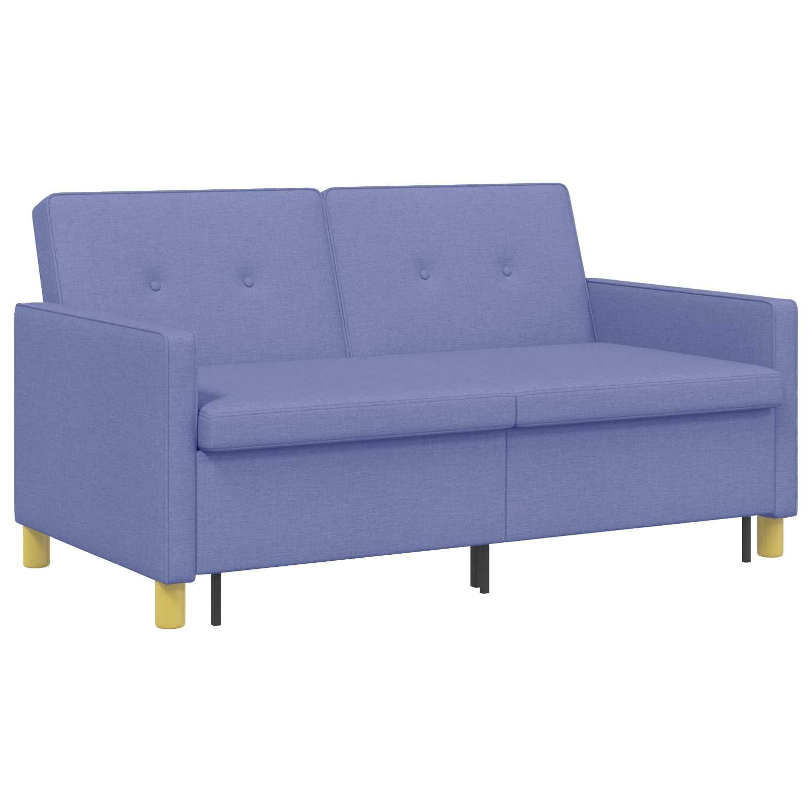 vidaXL Schlafsofa Ausziehbar Jeans blau Stoff, Modernes 2-Sitzer-Sofa, platzsparendes Ausziehbett, ausziehbares Möbelstück mit Verstellbarer Rückenlehne, Rahmen aus Holzwerkstoff