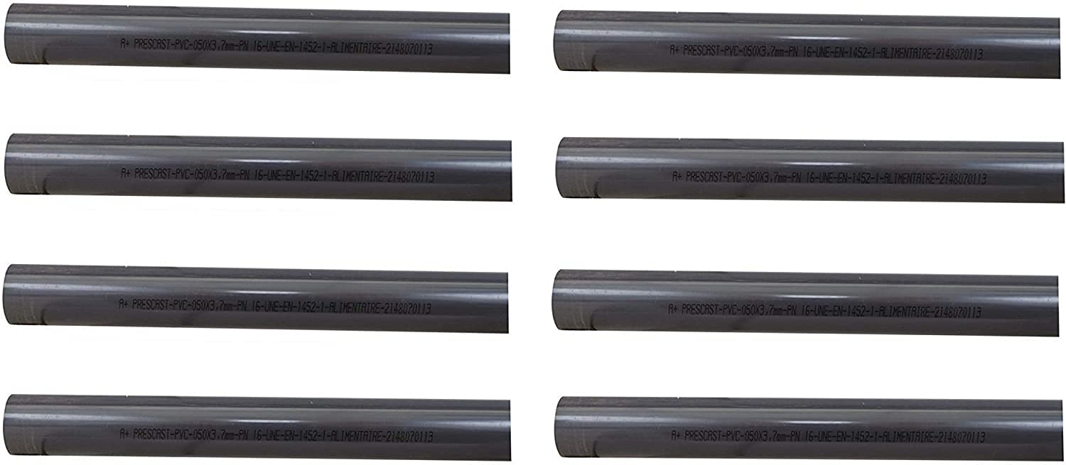 well2wellness® PVC Rohr 50mm PVC Druckrohr 50mm 10 bar - 8 x 50cm