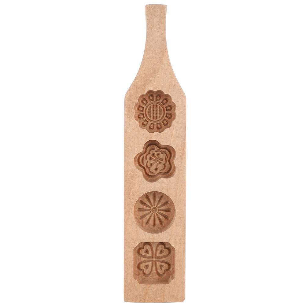 TOPINCN Mooncake Mold, Mid-Autumn Festival Wood Pastry Mold Making Mung Bean Cake Ice Skin Baking Tools (#2)