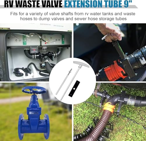 Image of YSD RV Waste Valve Handle Replacement RV Waste Valve Tube Extension Kit Tank Valve Handle RV Dump Valve Handle Replacement Set