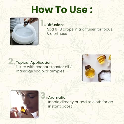 Image of Rosemary Essential Oil 15ml for Hair Growth & Scalp Care | Skin Care | 100% Pure Natural Undiluted Steam Distilled | Therapeutic Grade | Aromatherapy Diffuser